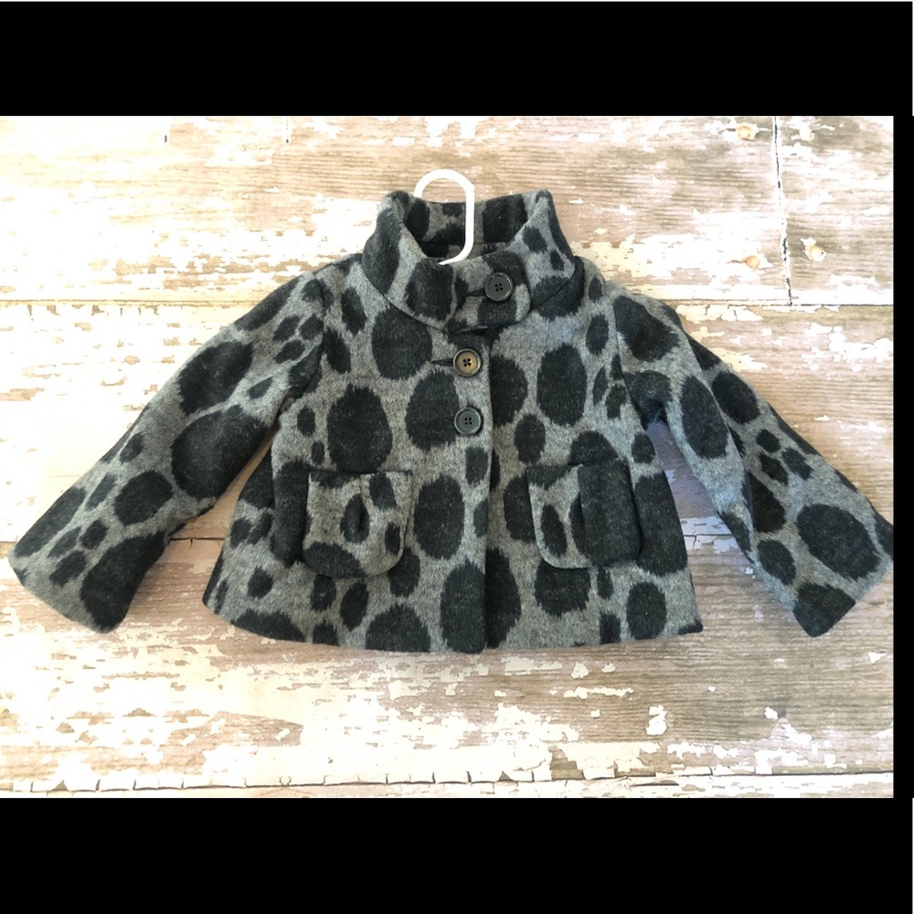 Gap Animal Print Black Gray Leopard Coat Jacket